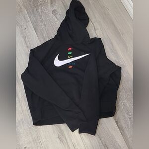 Nike Black Hoodie with Colorful Logo Accents